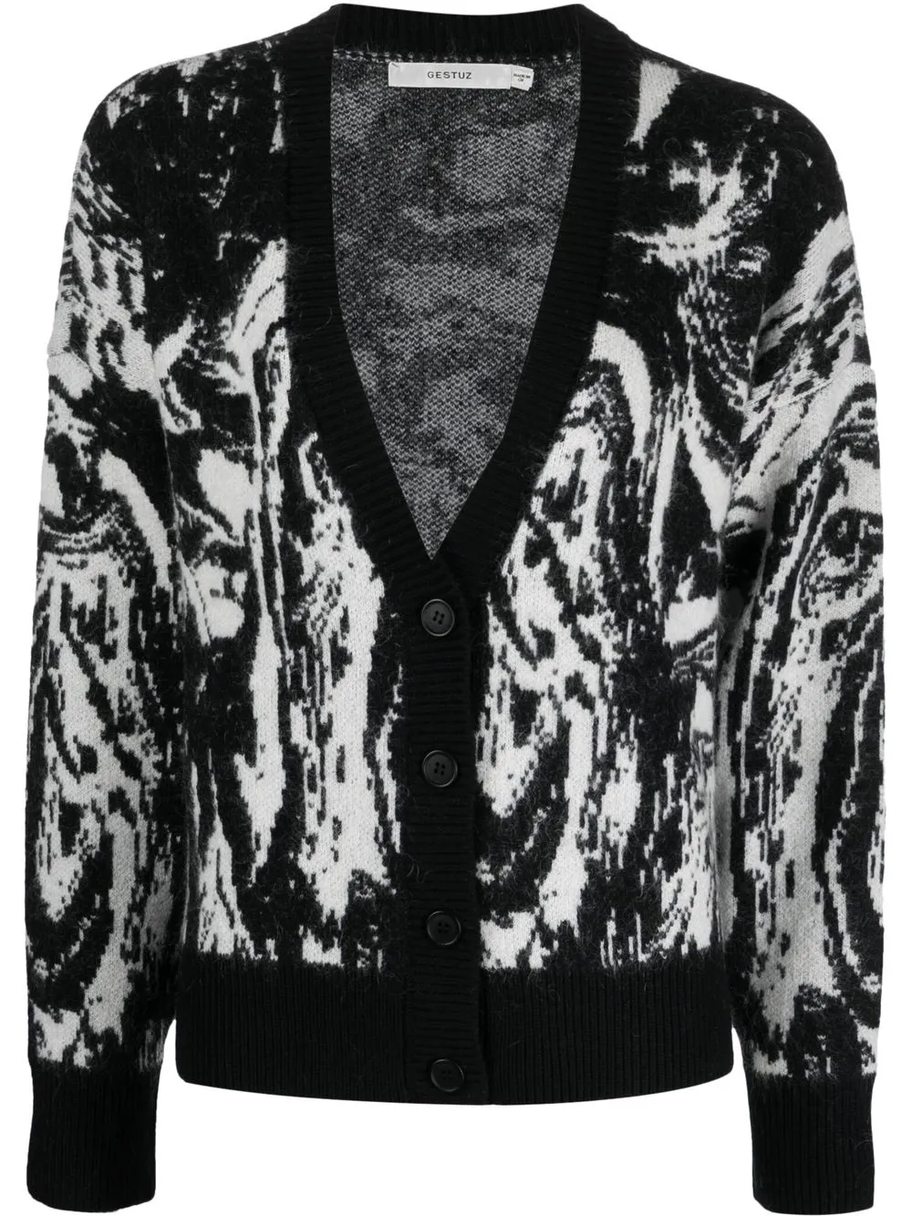 

Gestuz Soleagz intarsia-knit cardigan - Negro