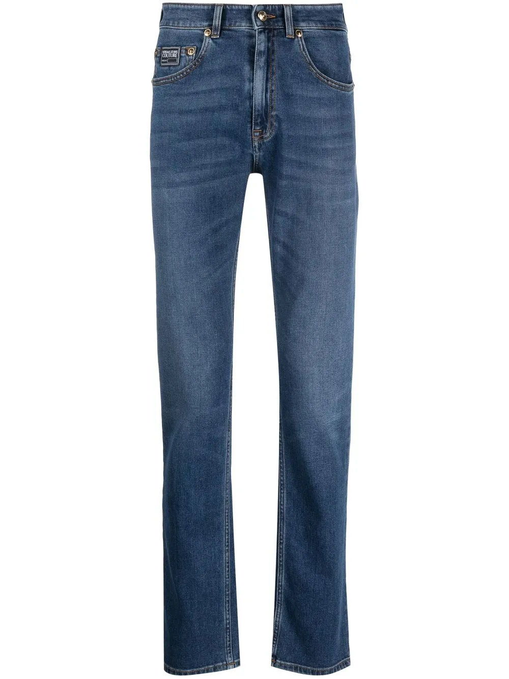 

Versace Jeans Couture jeans slim con efecto lavado - Azul