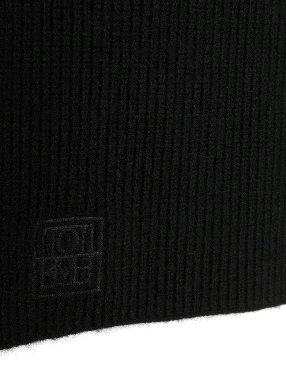 TOTEME Sjaal met geborduurd logo - Zwart