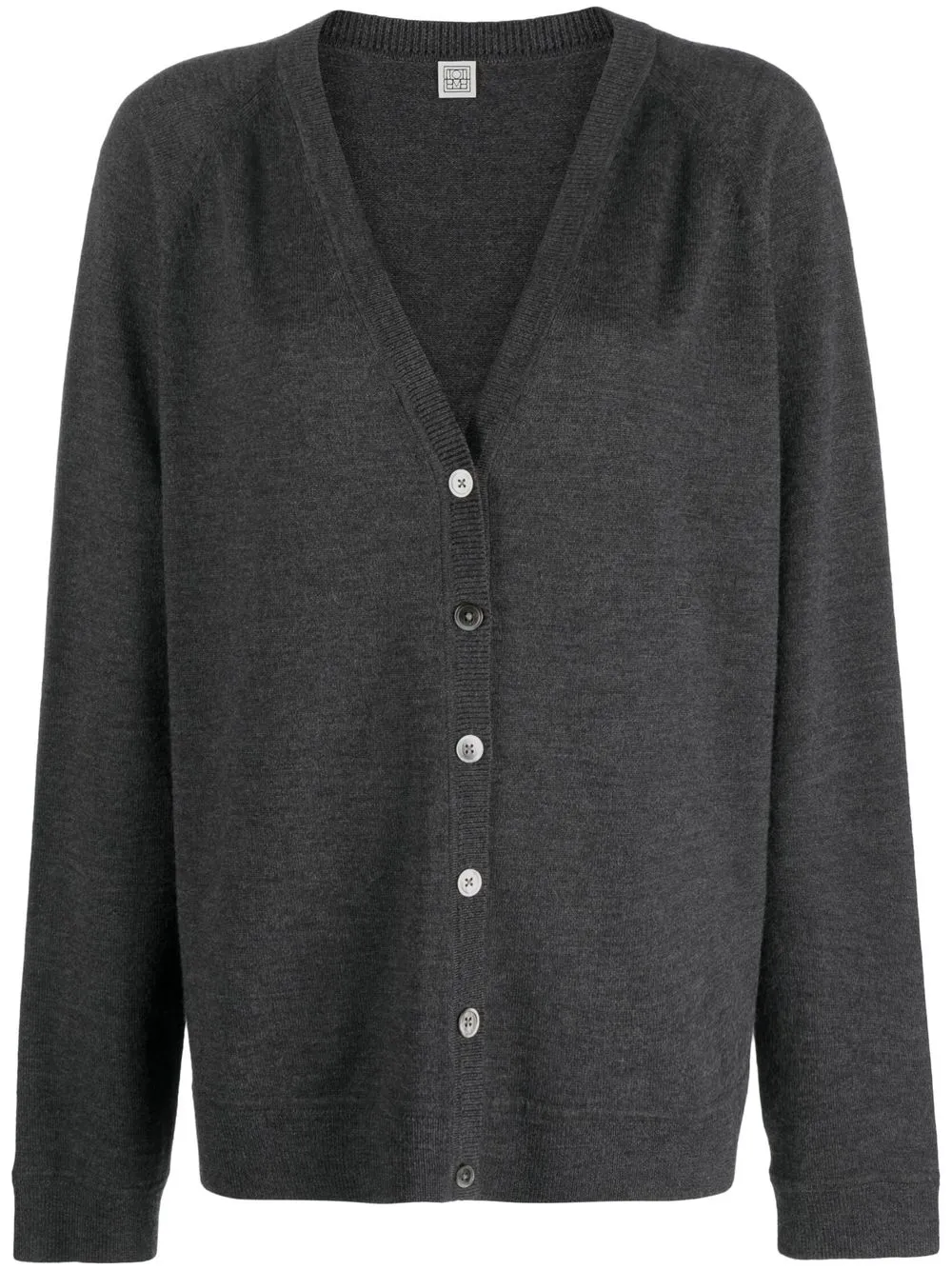 TOTEME melangé-effect wool cardigan - Grey