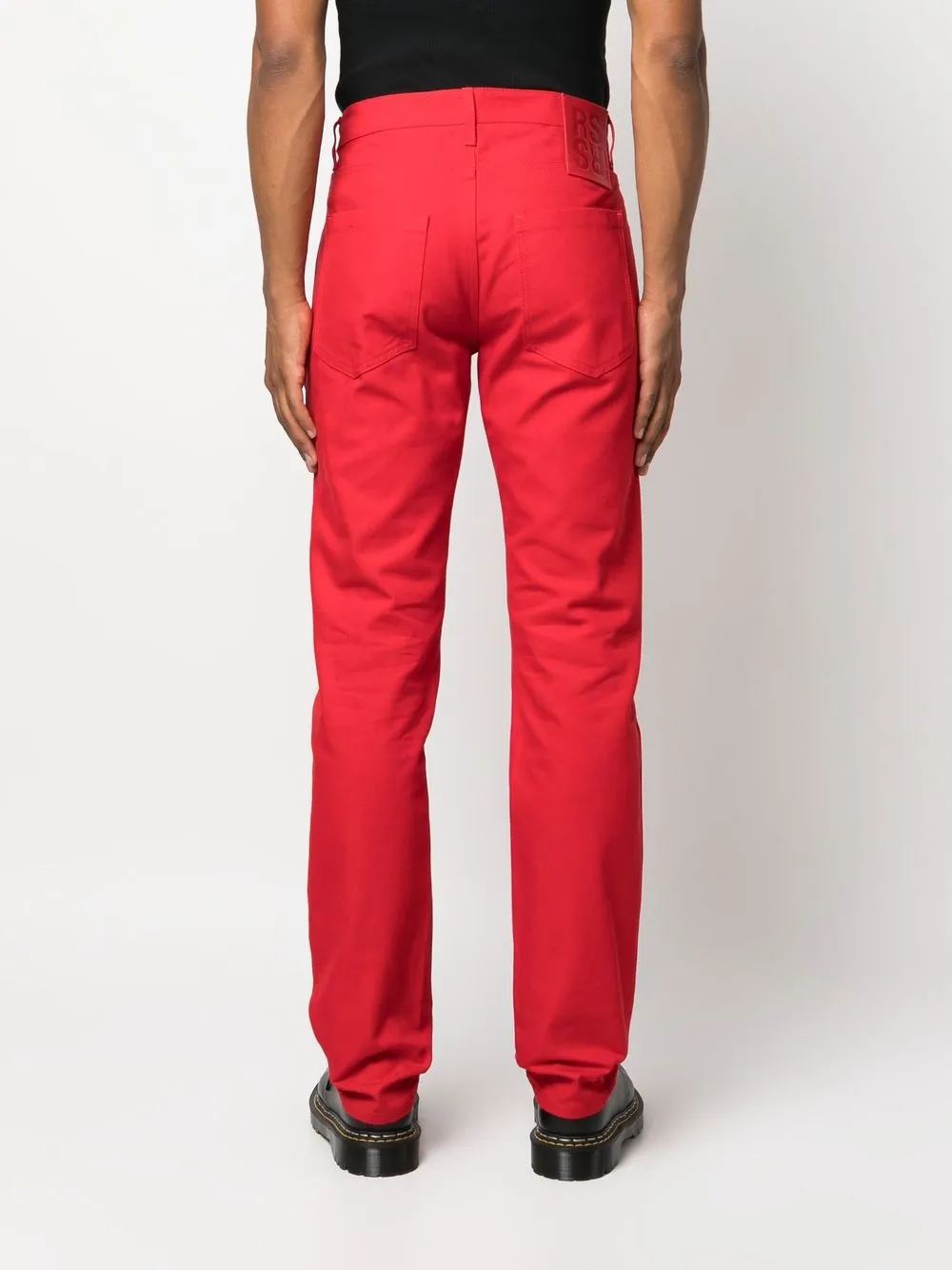 raf-simons-logo-plaque-straight-leg-trousers-farfetch