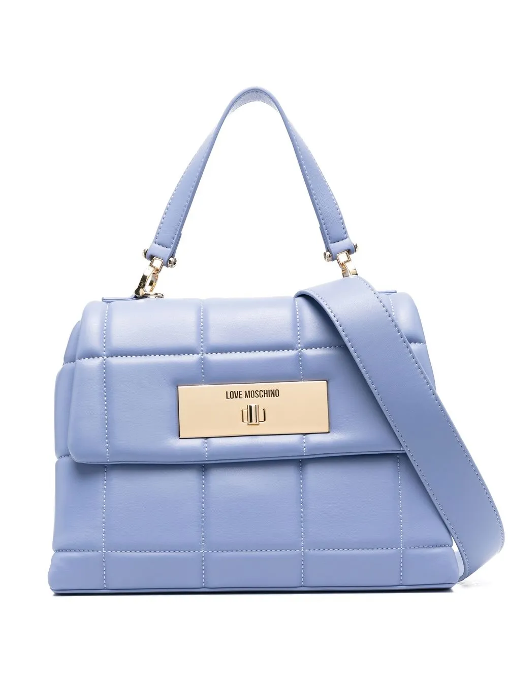 

Love Moschino logo-plaque quilted tote bag - Purple