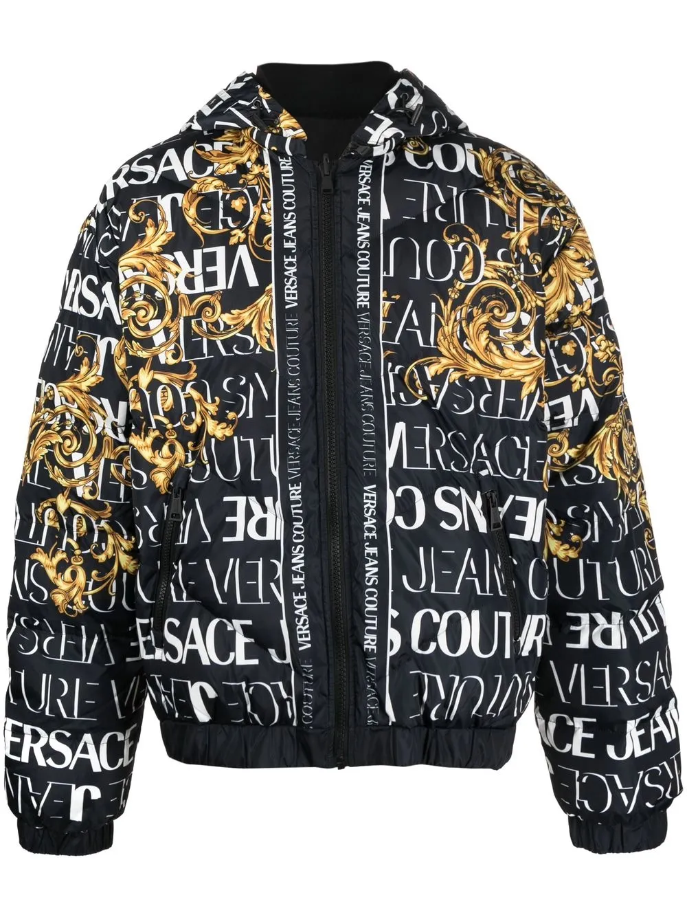 

Versace Jeans Couture logo-print puffer jacket - Black