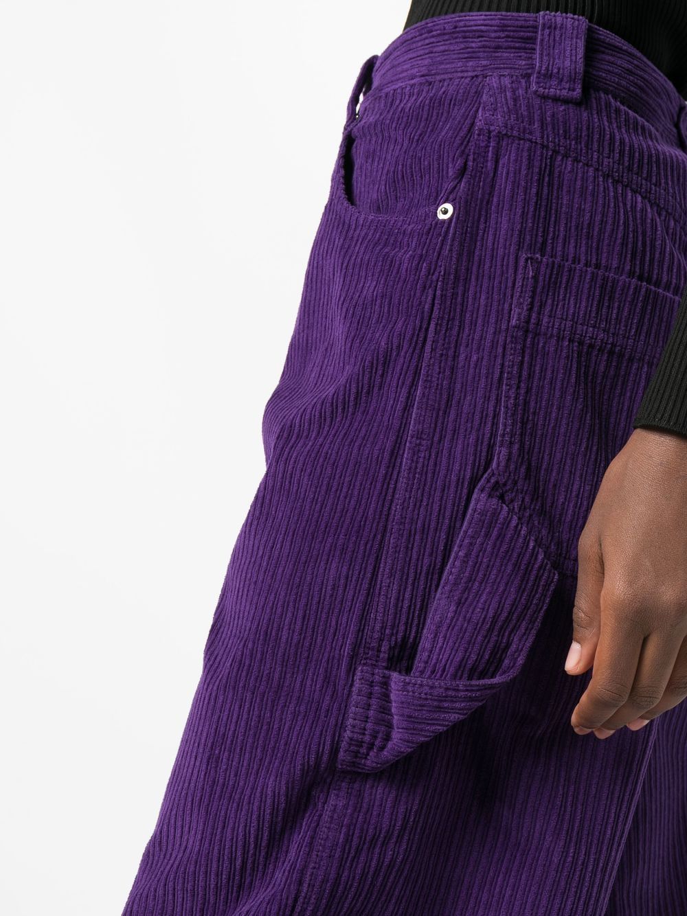 Shop Darkpark Corduroy Tapered-leg Trousers In Purple