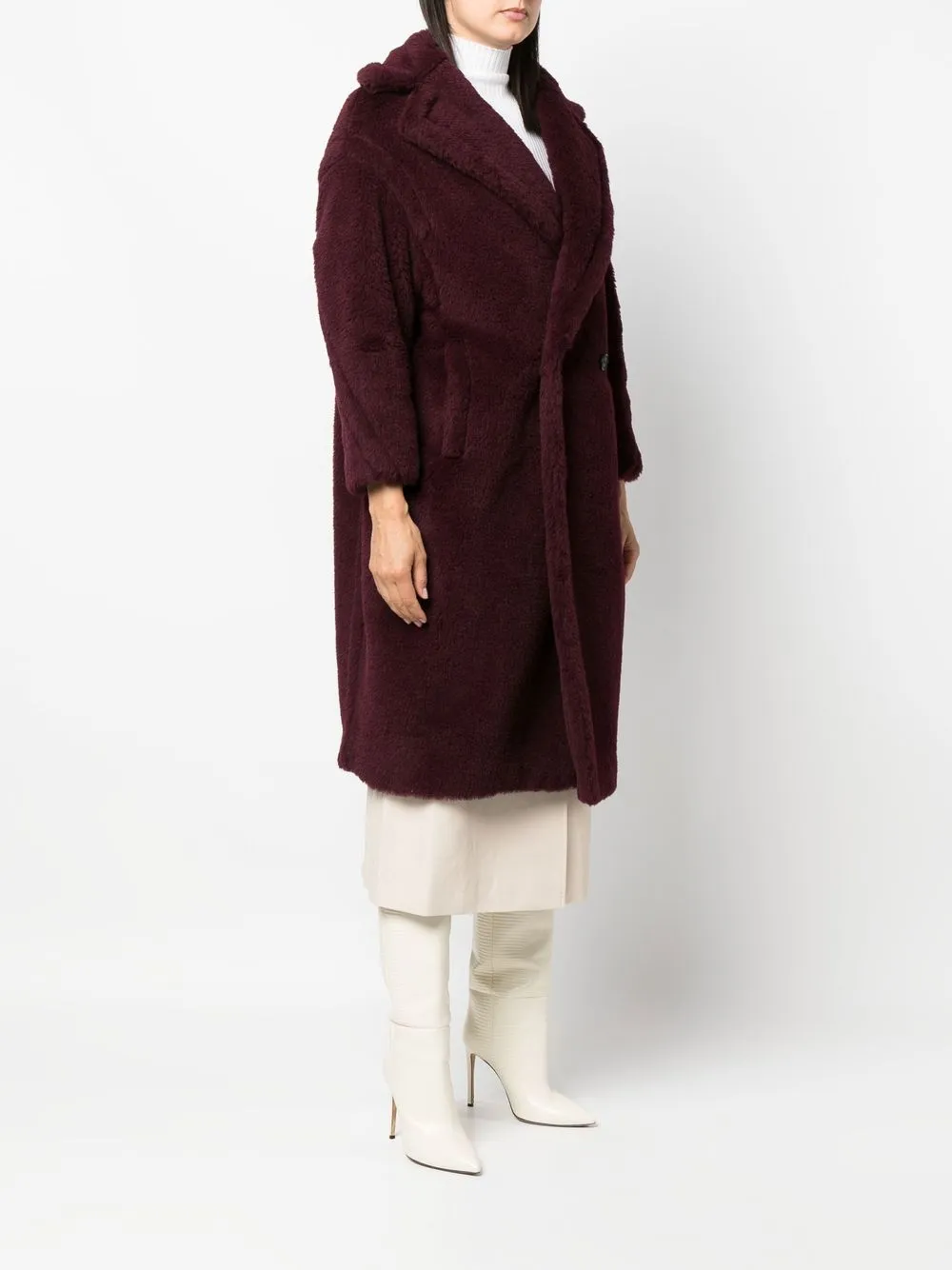 Max Mara Cherry Tedgirl Teddy Bear Icon Coat Coat In Brown