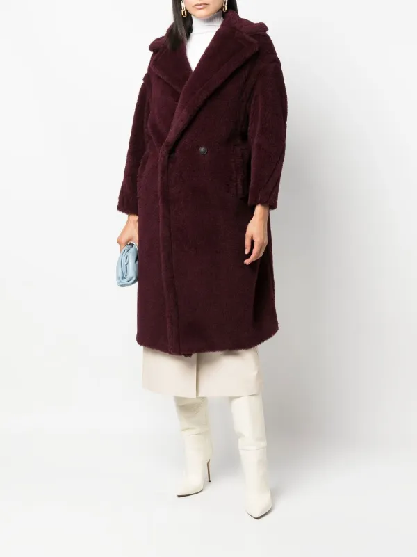 Max Mara Tedgirl アルパカウール ダブルコート | パープル | FARFETCH JP
