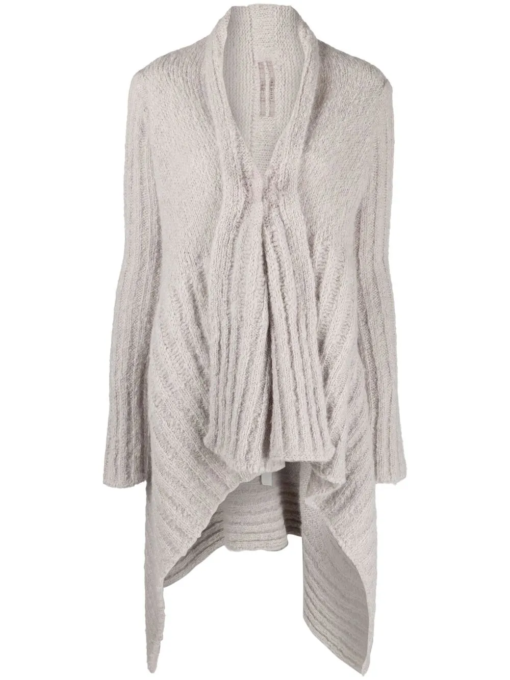 

Rick Owens Ribbed finish asymmetric cardigan - Grey