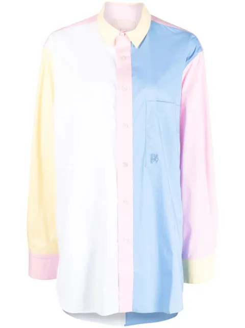 colour-block long-length shirt