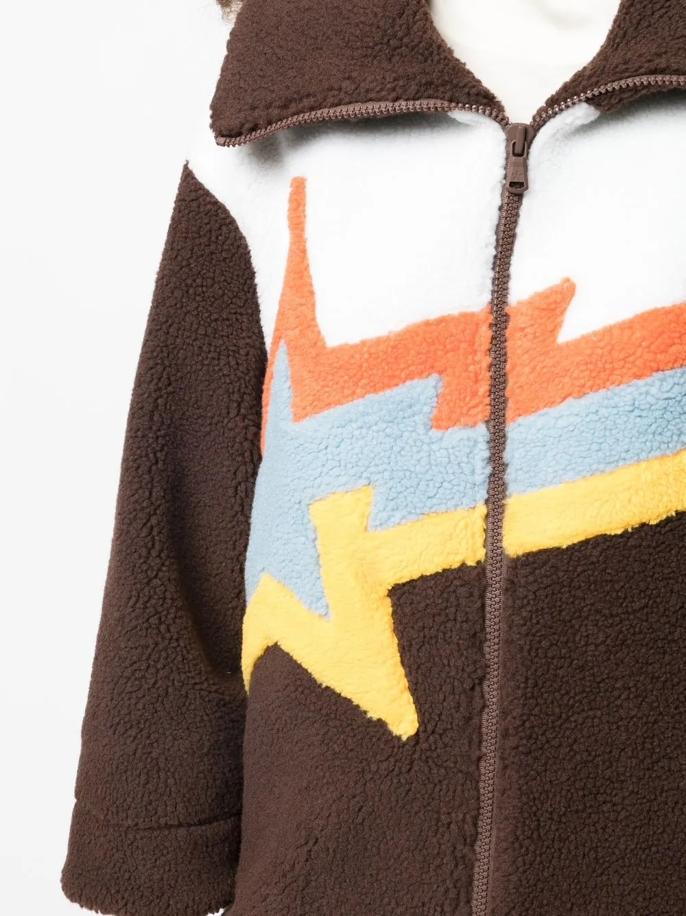 Bapy By *a Bathing Ape® Embroidered-logo Fleece Coat In Brown