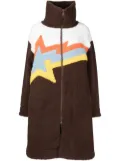 BAPY BY *A BATHING APE® embroidered-logo fleece coat - Brown