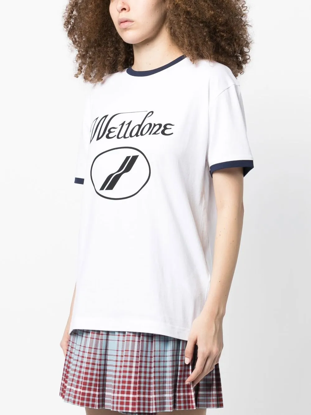 WE11 DONE LOGO-PRINT CREW-NECK T-SHIRT