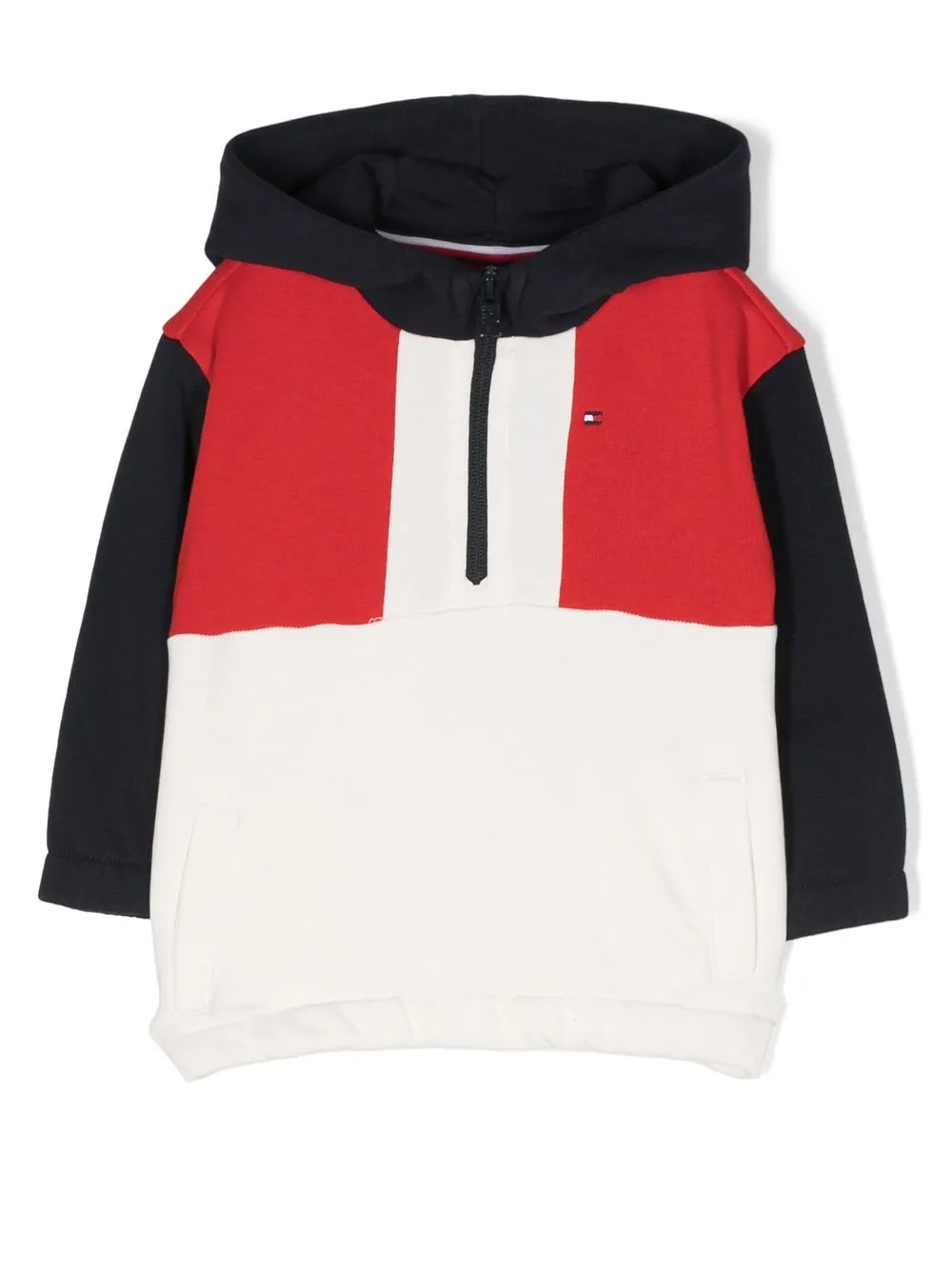 

Tommy Hilfiger Junior hoodie con diseño color block y logo bordado - Blanco