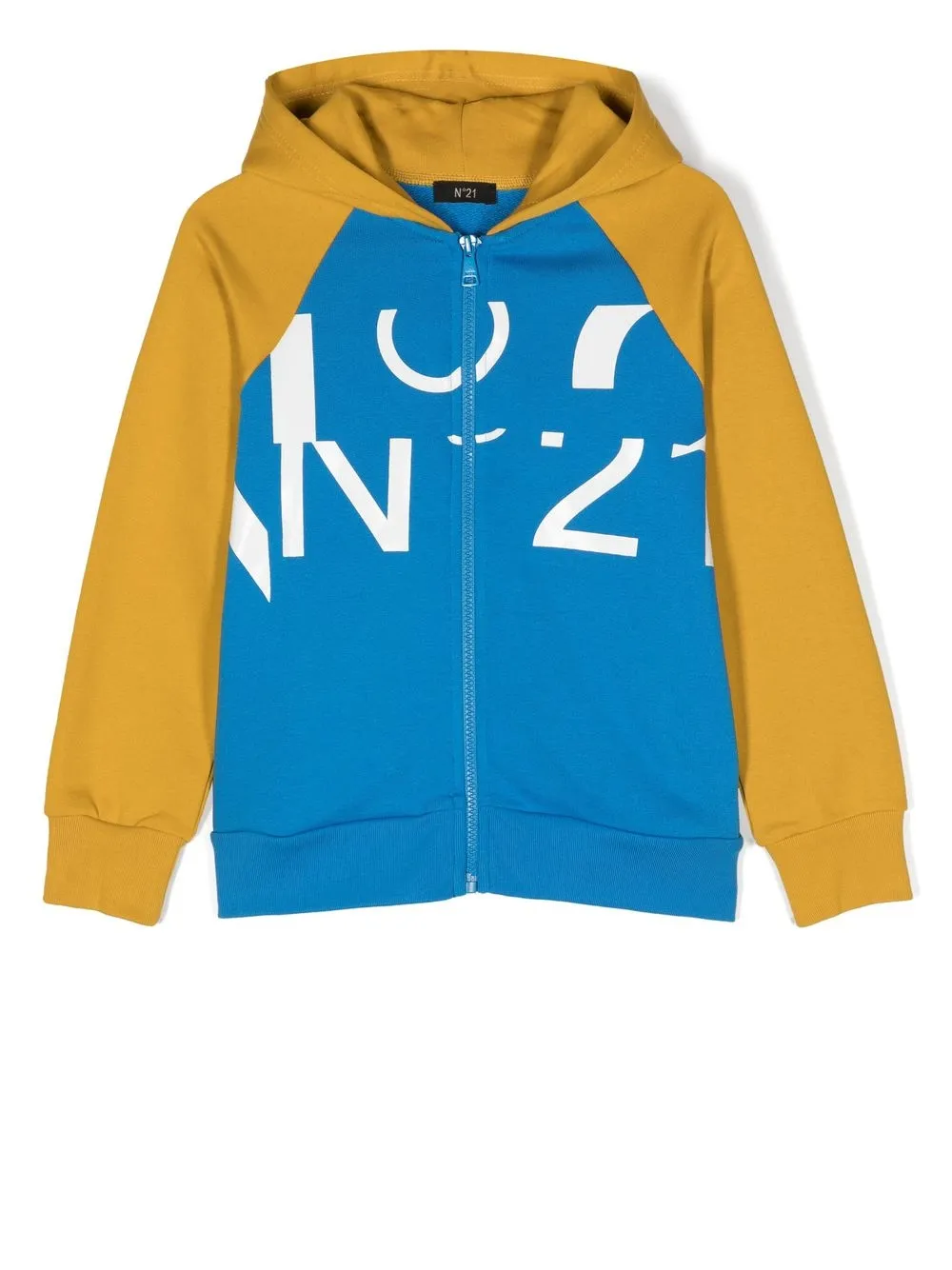 

Nº21 Kids colour-block zipped hoodie - Yellow