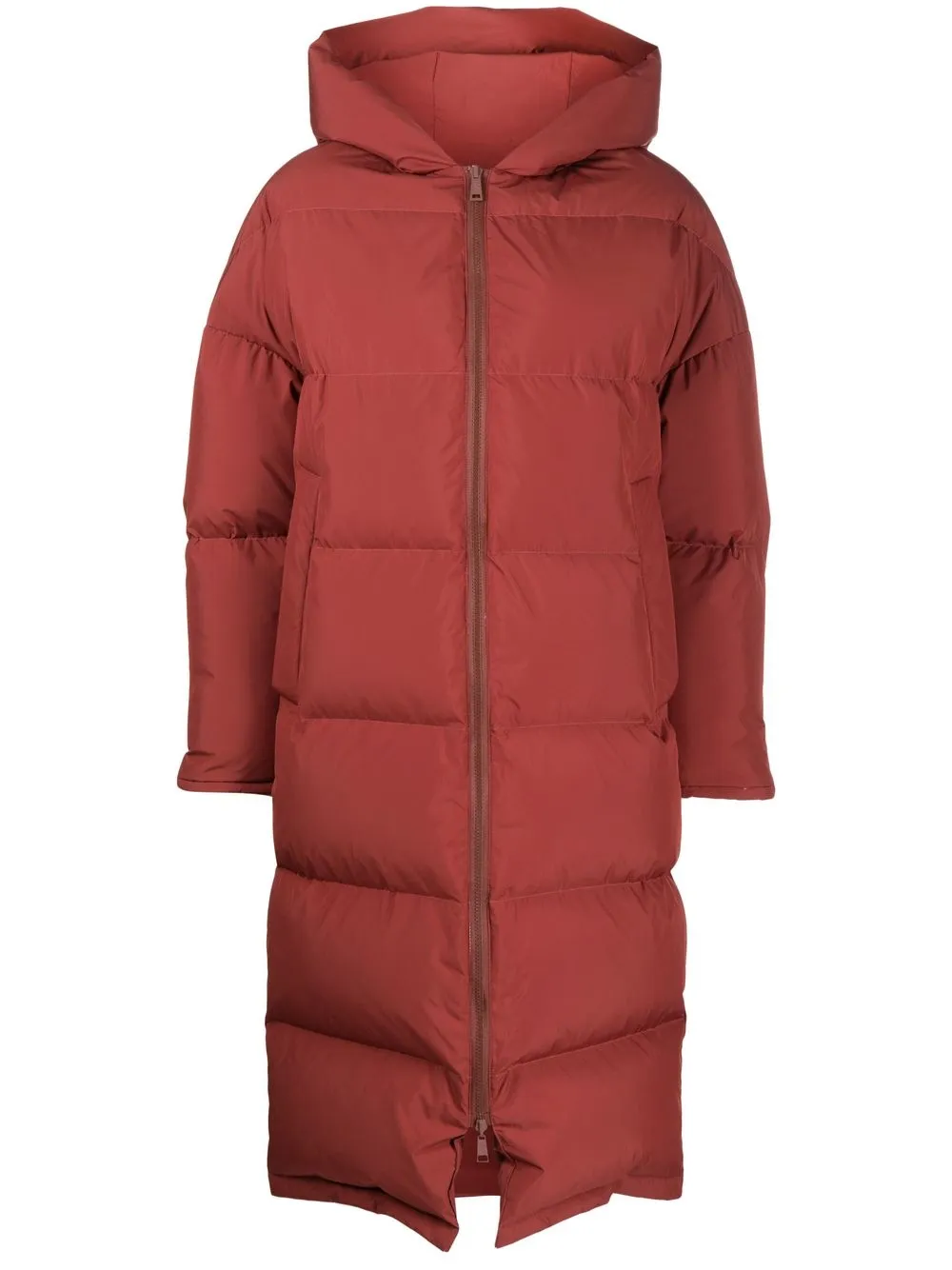 

Yves Salomon hooded feather-padded coat - Brown