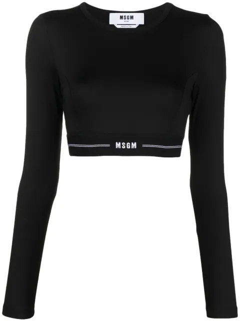 MSGM logo-underband cropped top