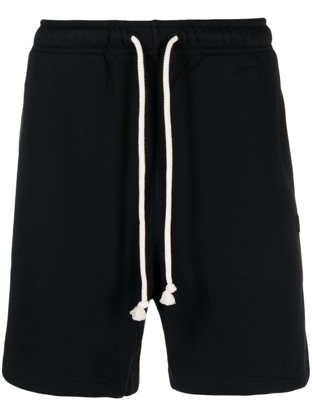 acne studios short de sport en coton biologique à patch face - noir