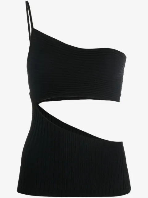 ANDREĀDAMO one-shoulder cut-out ribbed top