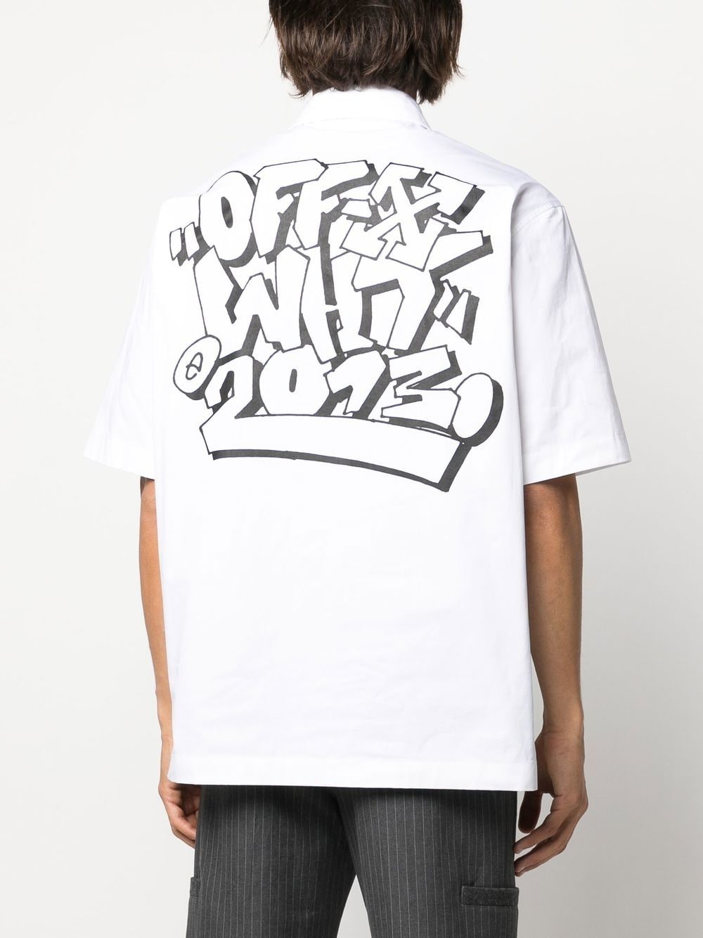 Shop Off-white Graphic-print Short Sleeve Shirt In White