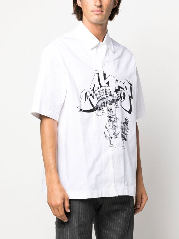 Off-White graffiti-print short-sleeved Shirt - Farfetch
