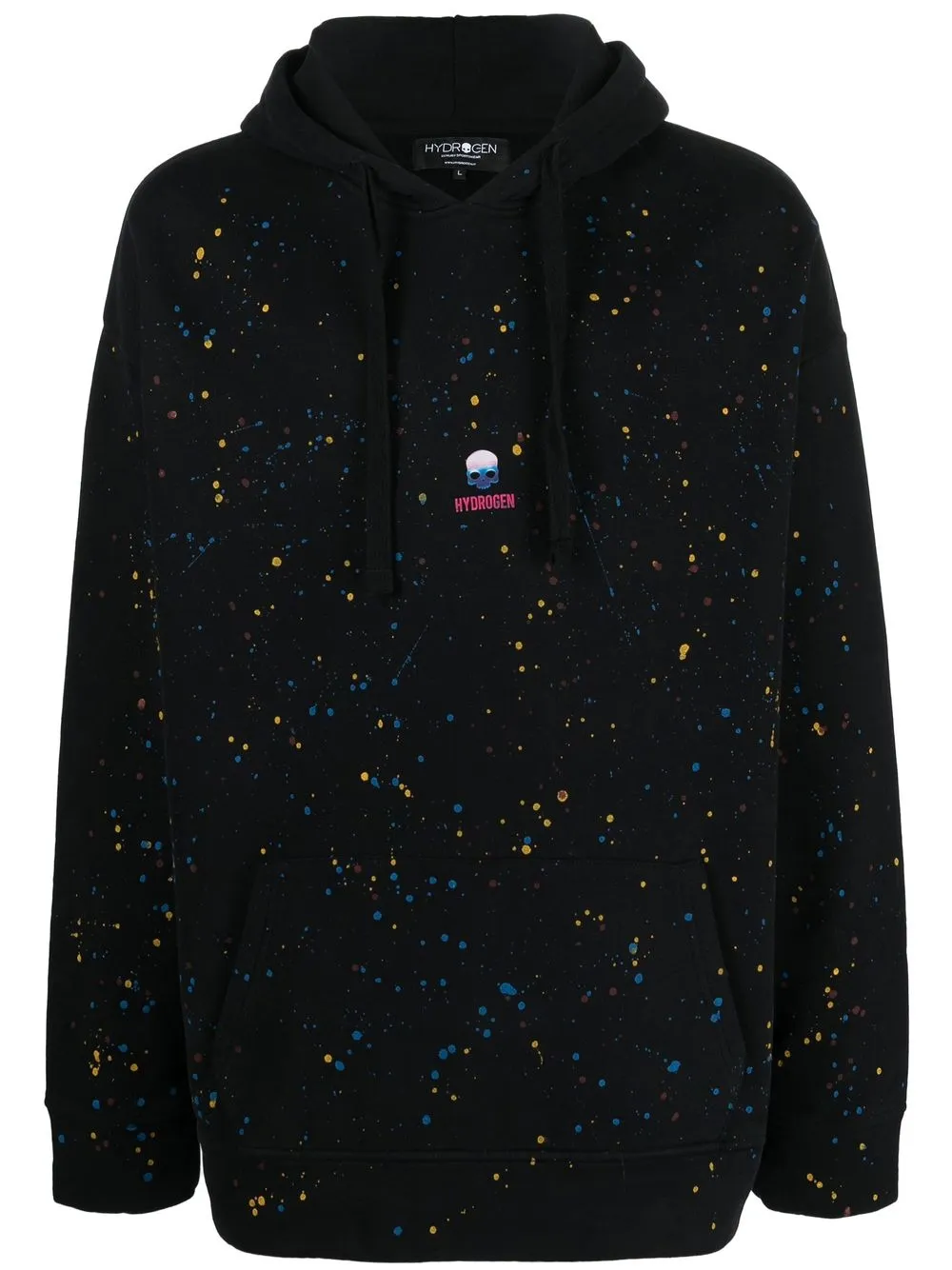 

Hydrogen paint splatter-print hoodie - Black