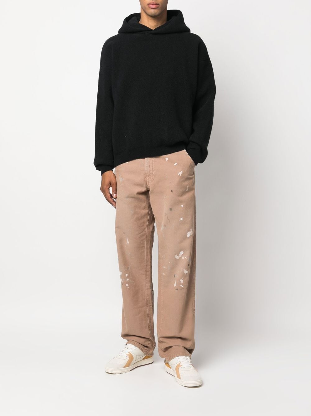 Shop Darkpark Paint-splatter Patch Pocket Jeans In Neutrals