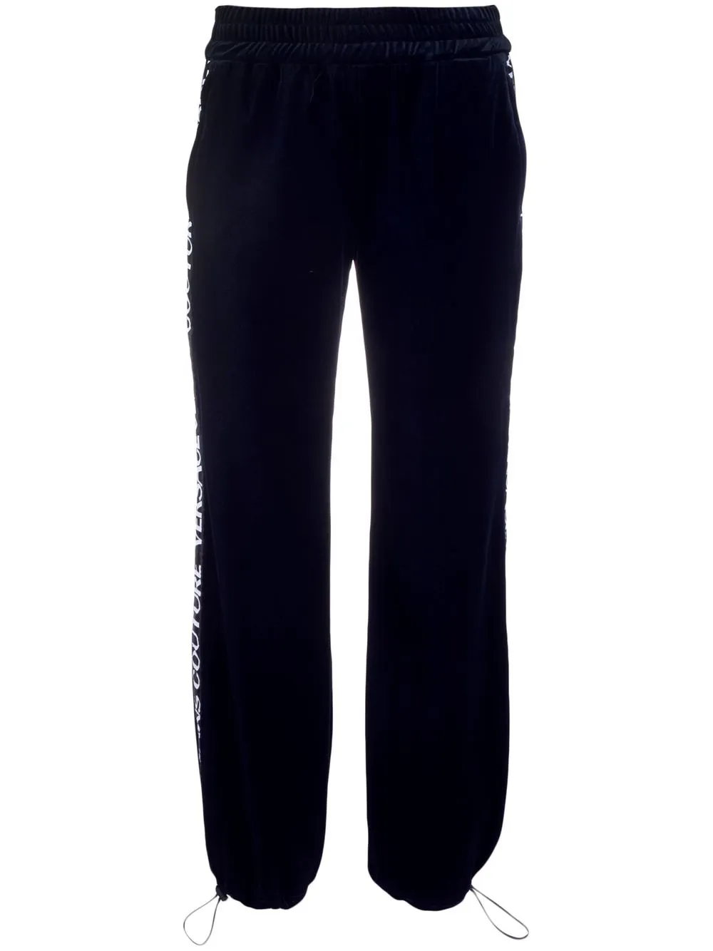 

Versace Jeans Couture pants con franja del logo - Azul