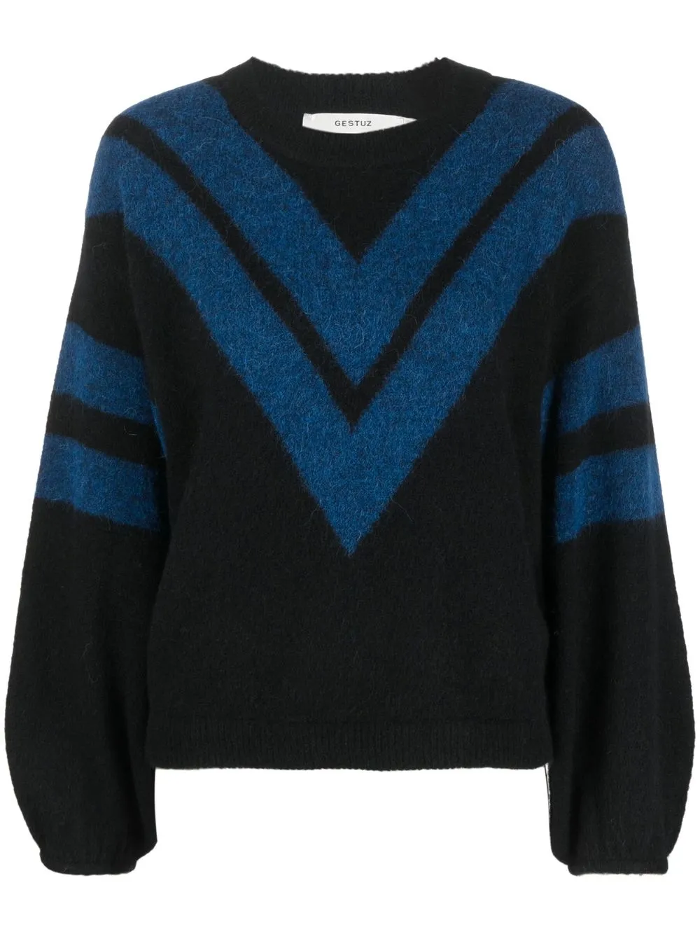 

Gestuz chevron-print knitted jumper - Negro