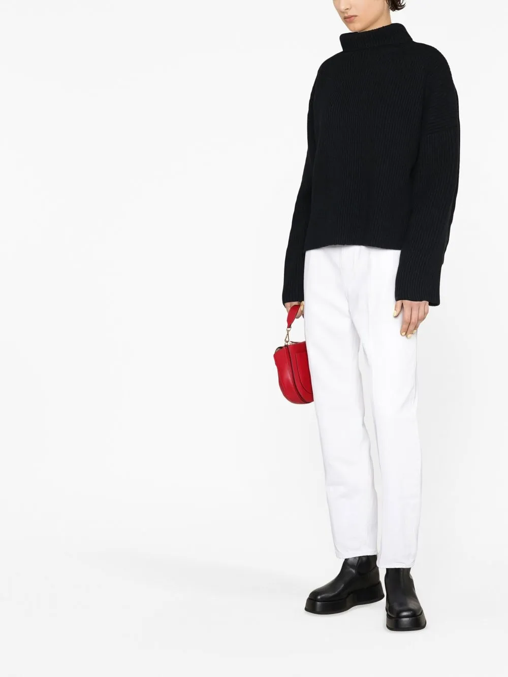 Totême Wool Mock-neck Jumper In Black