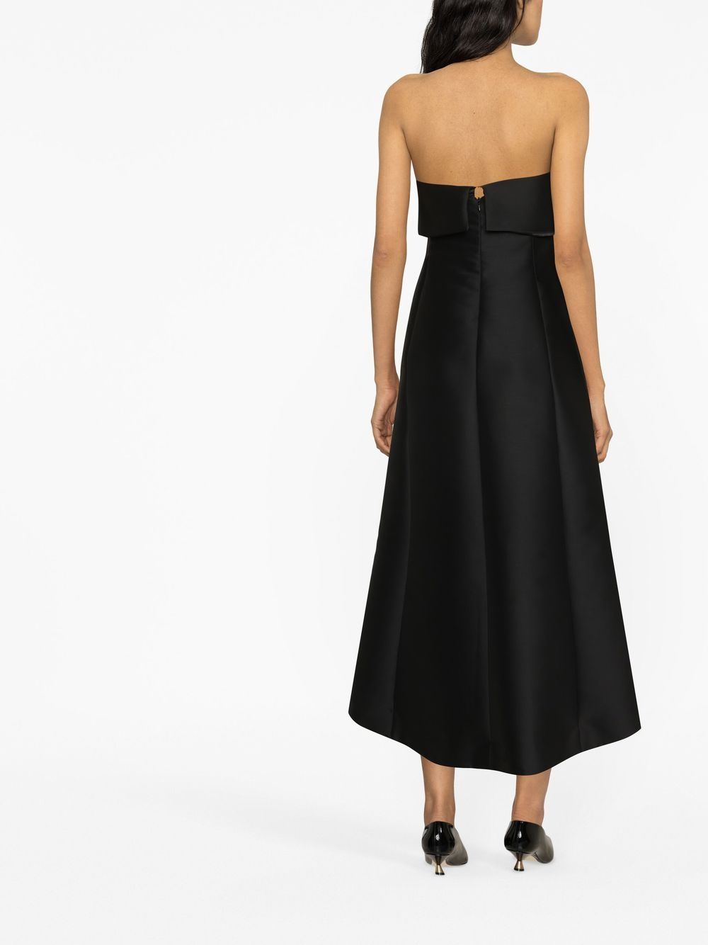 Shop Totême Strapless A-line Gown In Black