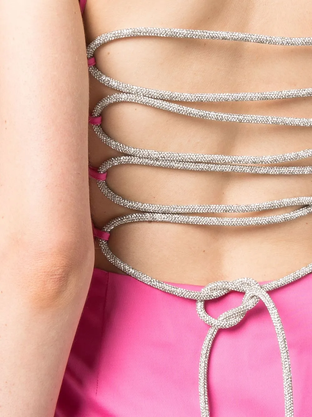 Crystal Strap-Detail Mini Dress