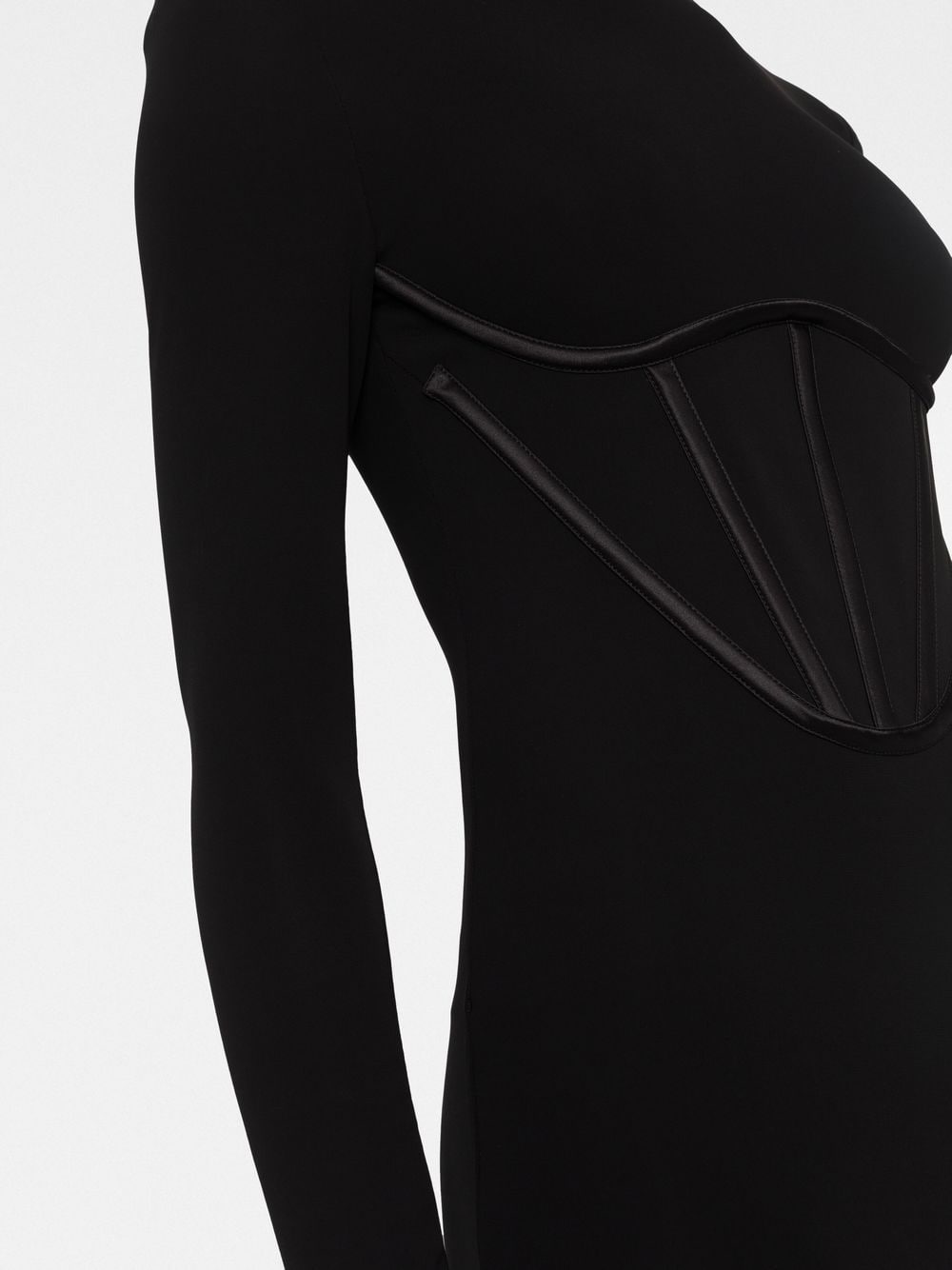 versace corset-style midi dress - black