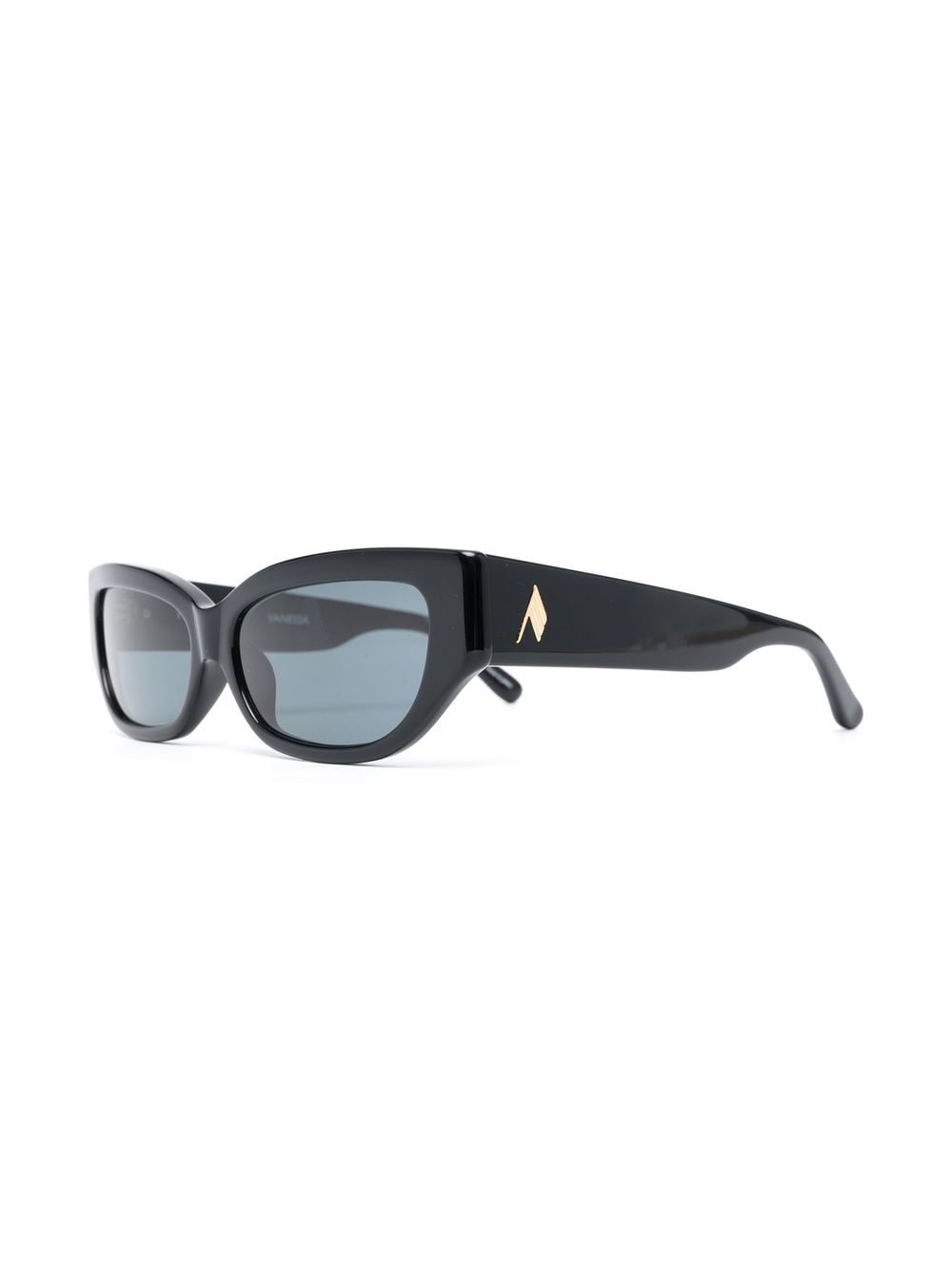 Shop Attico X The  Vanessa Rectangle-frame Sunglasses In Black