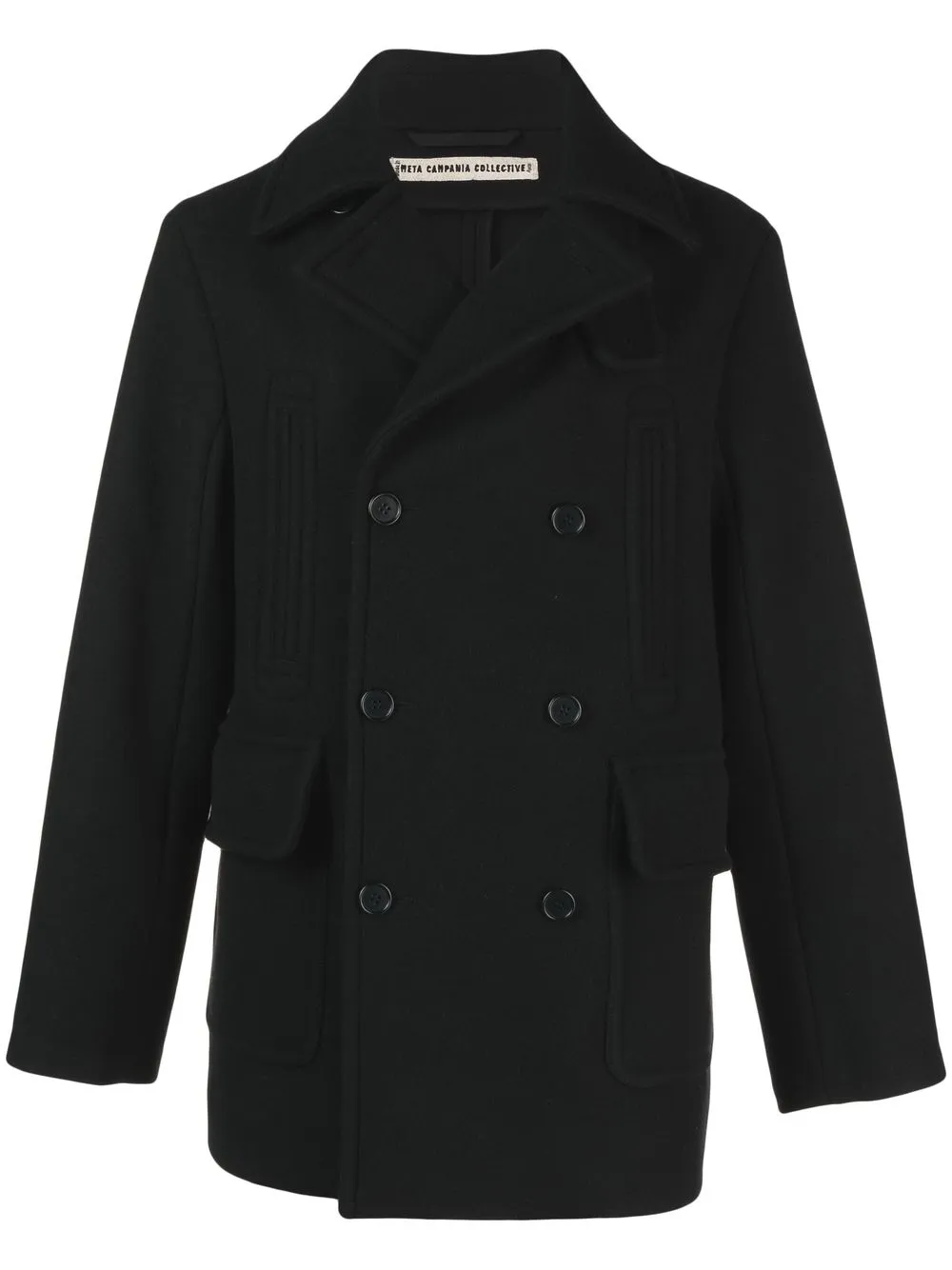 

Meta Campania Collective double breasted virgin wool coat - Black