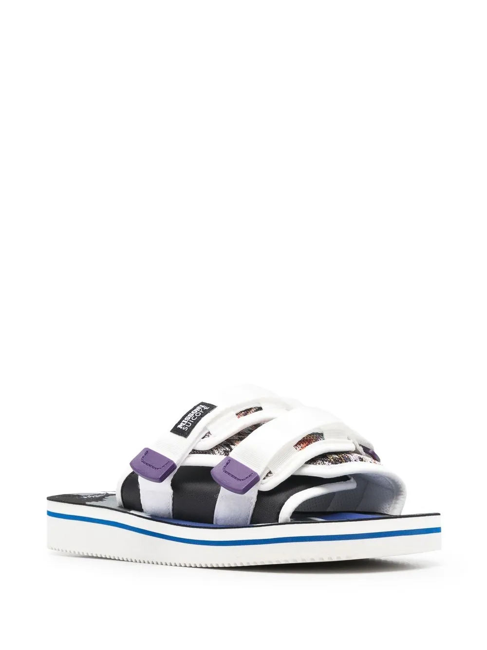 Suicoke X Missoni Double Band Flat Sandals In Black,white | ModeSens