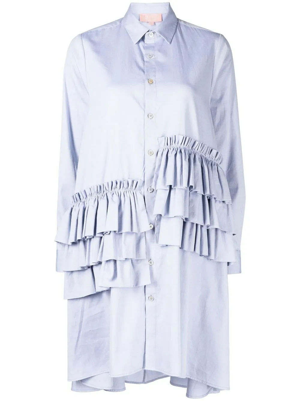 BAPY BY *A BATHING APE® tiered-detail button-up shirt dress - Blue