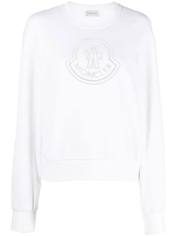 MONCLER ロゴスウェット ホワイト Moncler ロゴ スウェットシャツ | ホワイト | FARFETCH JP