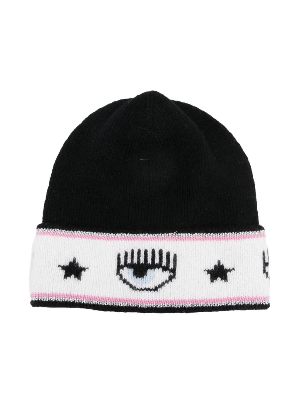 

Chiara Ferragni Kids gorro tejido Eyelike - Negro