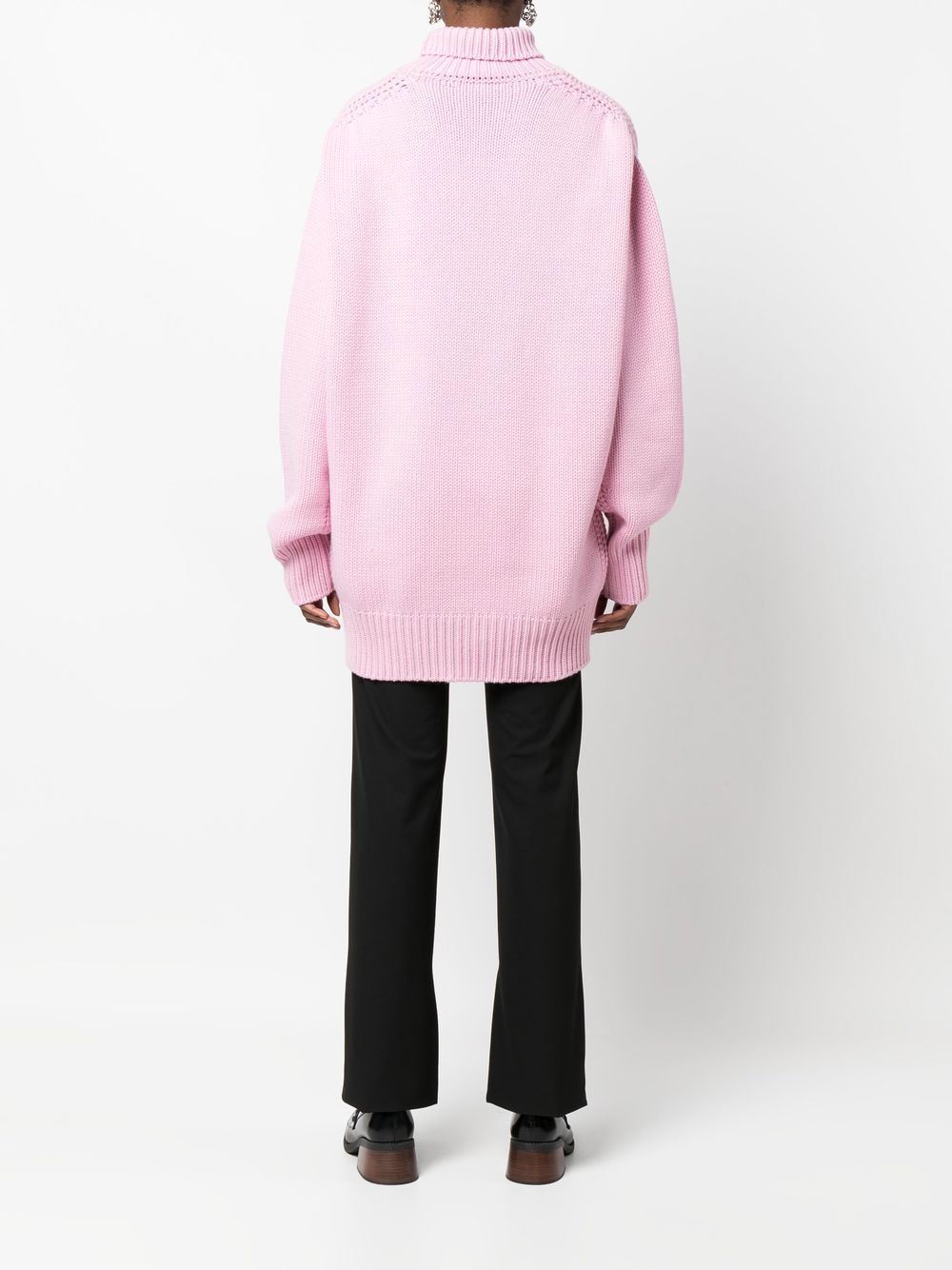 Shop Sa Su Phi Side-slit Cashmere Knit Jumper In Pink