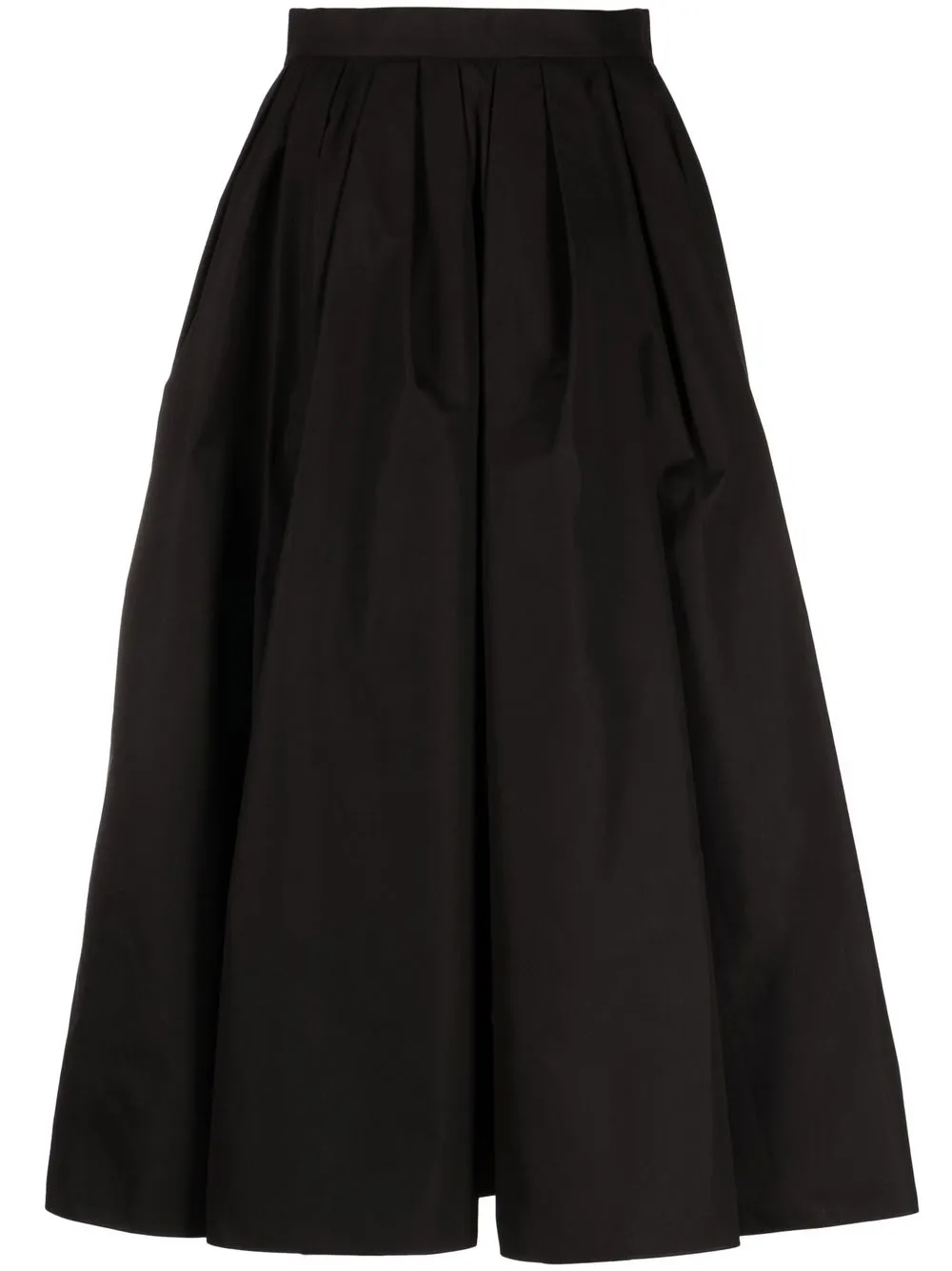 

Alexander McQueen falda midi con pliegues - Negro