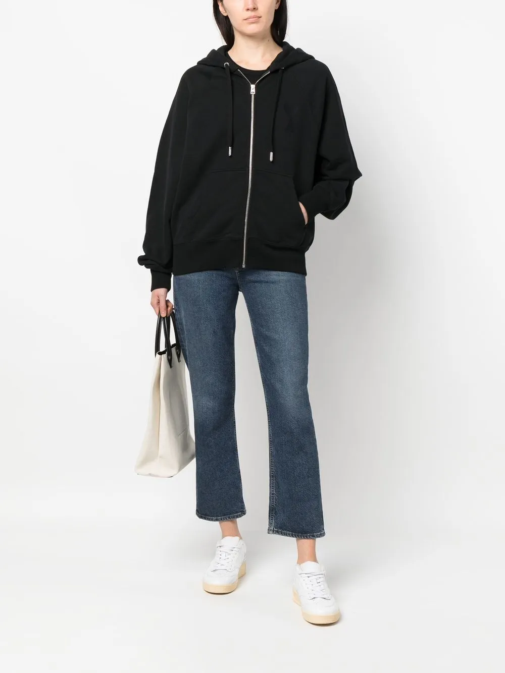 AMI ALEXANDRE MATTIUSSI TONAL BIG ADC HOODIE