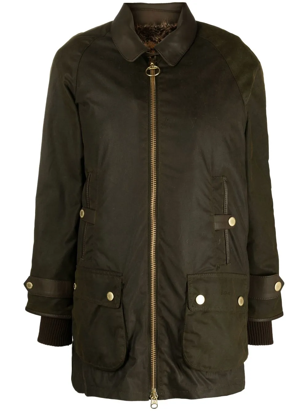 

Barbour wax-coated layered parka - Green