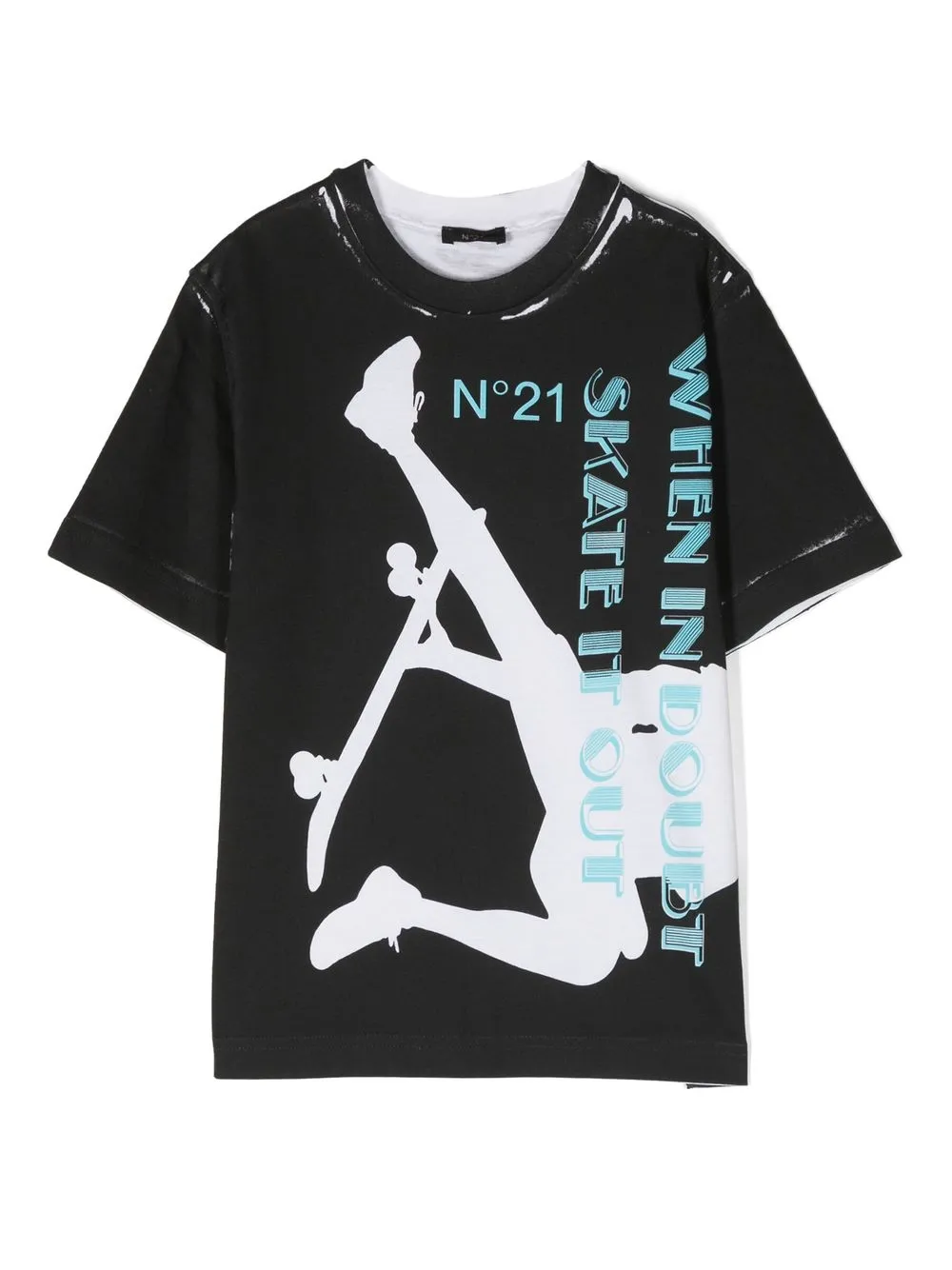 

Nº21 Kids graphic-print cotton T-Shirt - Black