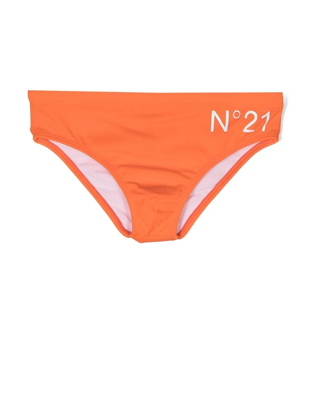 nº21 kids slip de bain à logo imprimé - orange