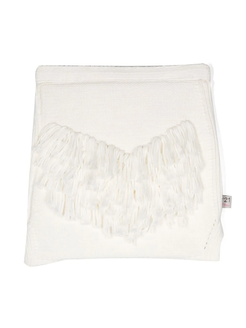 

Nº21 Kids fringe-detail knitted skirt - White