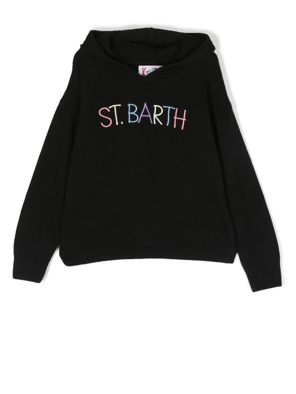 

MC2 Saint Barth Kids embroidered-logo knitted hoodie - Black