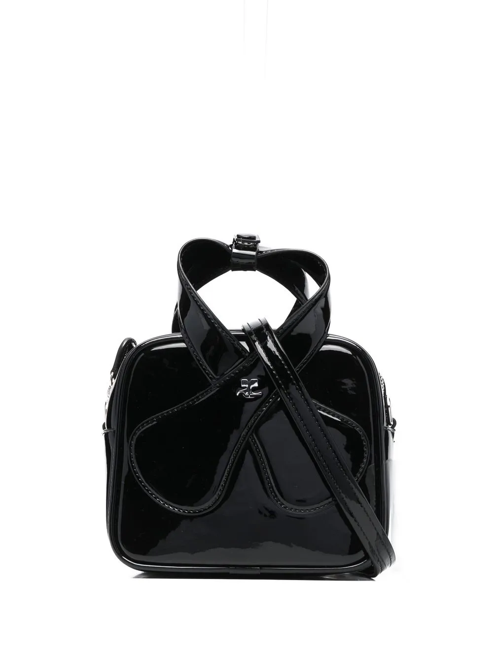 

Courrèges tote Loop con acbado de charol - Negro