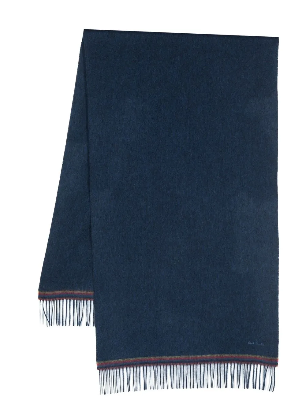 

Paul Smith logo-embroidered wool scarf - Blue