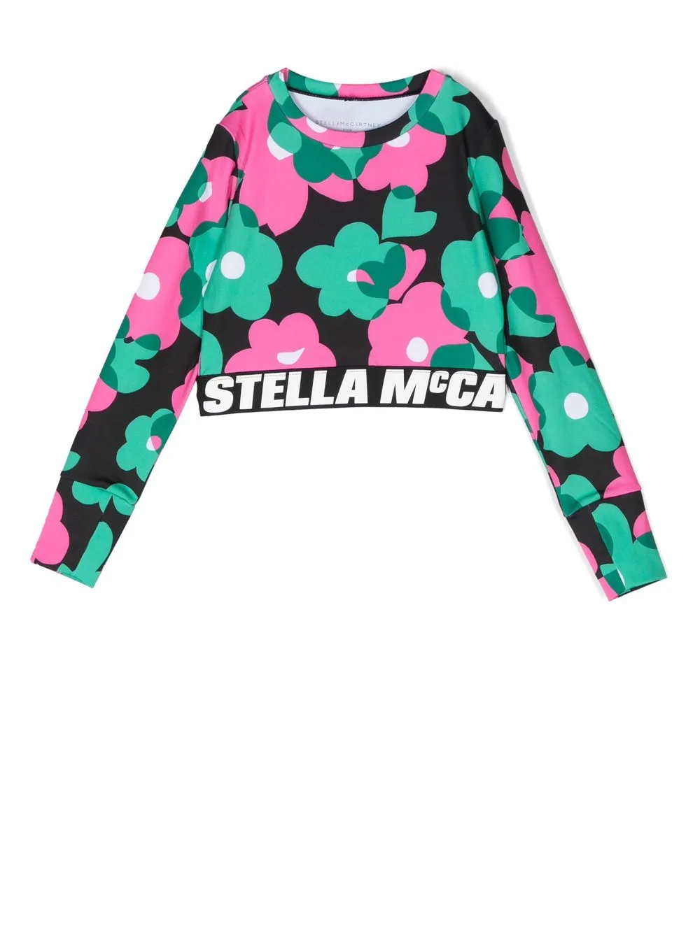 

Stella McCartney Kids sudadera con estampado floral - Negro