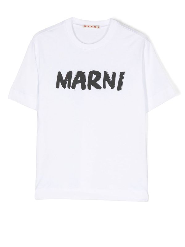 Marni Kids logo-print Crew Neck T-shirt - Farfetch