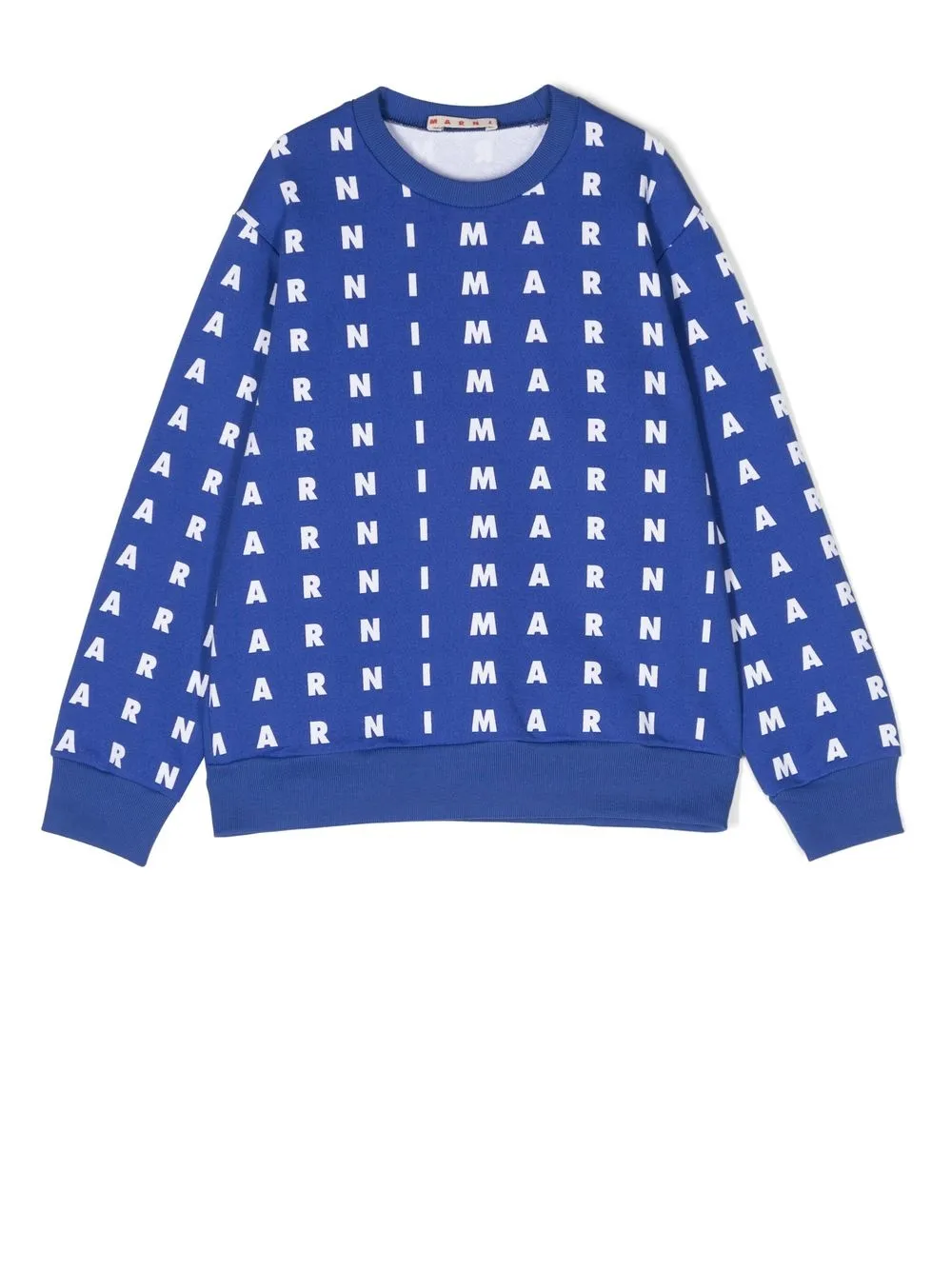 

Marni Kids logo-print crew-neck sweatshirt - Blue